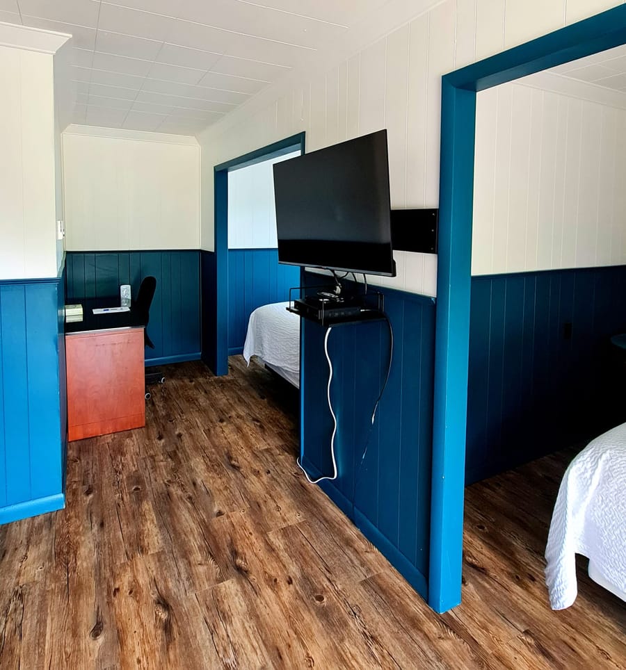 Newly renovated Standard room with two queen beds at The Voy's Norwest branch