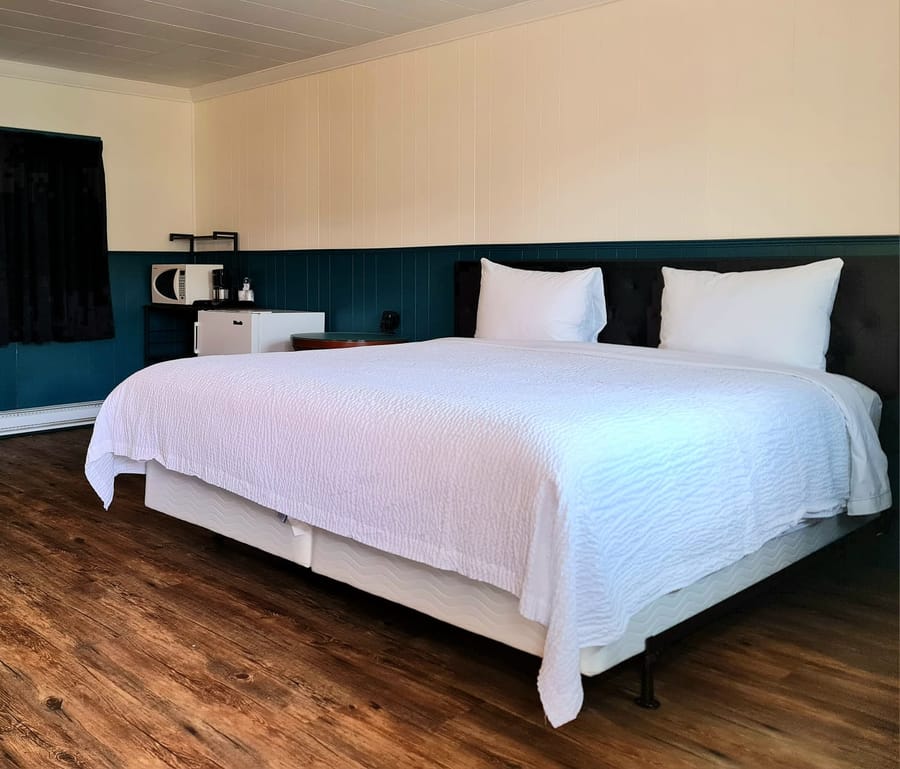 Newly renovated Economy room with a king bed at The Voy's Norwest branch