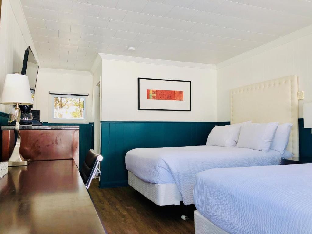 A newly renovated guest room at The Voy